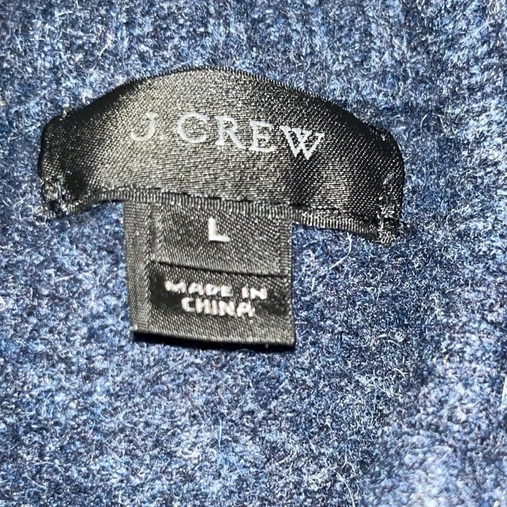 J. Crew navy blue pullover 1/2 zip 100% wool sweater size L